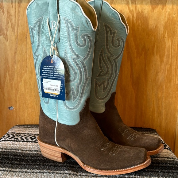 R Watson Boots Shoes - Women’s R Watson Sky Blue Cowhide Cowboy Boots Size 10
